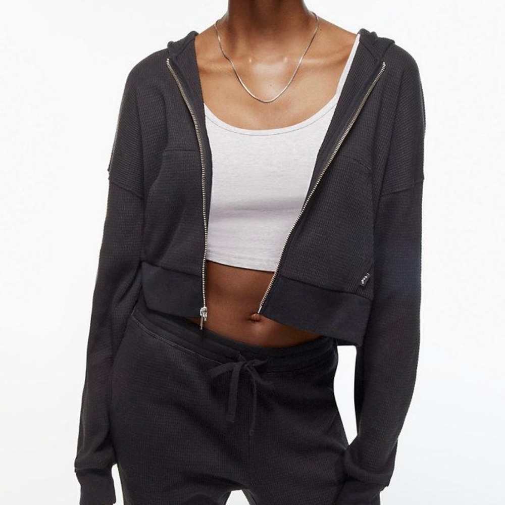 Aritzia TNA waffle zip hoodie